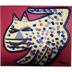 Karel Appel Oil on Paper - The Cat