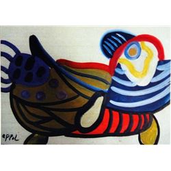 Karel Appel Oil on Paper - Bird