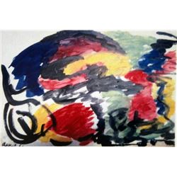Karel Appel Oil on Paper - Improvisation