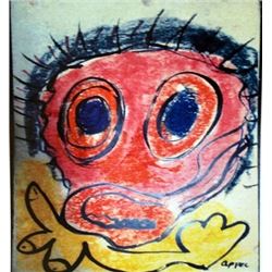 Karel Appel Oil on Paper - The Boy