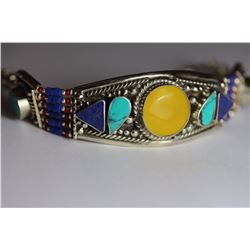 Tibet Amber Turquoise Lapiz Lazuli & Coral Bracelet