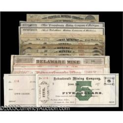 A Grouping of Michigan Mining Company Scrip
