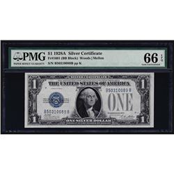 1928A $1 Silver Certificate Note PMG Gem Uncirculated 66EPQ