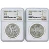 Image 1 : Set of 1982MO-1983MO Mexico 1 Onza Silver Libertad Coin NGC MS66
