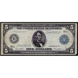 1914 $5 Federal Reserve Note Blue Seal