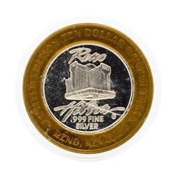 .999 Silver Reno Hilton $10 Casino Gaming Token Limited Edition