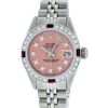 Image 1 : Rolex Stainless Steel 0.70ctw Ruby and Diamond Datejust Ladies Wristwatch