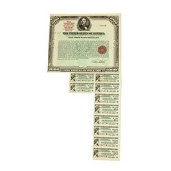 1977 $1,000 Treasury Bonds - 10 Coupons
