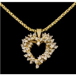 14KT Yellow Gold 1.00ctw Diamond Pendant with Chain
