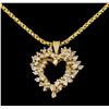 Image 1 : 14KT Yellow Gold 1.00ctw Diamond Pendant with Chain