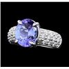 Image 2 : 18KT White Gold 2.66ct. Tanzanite and Diamond Ring