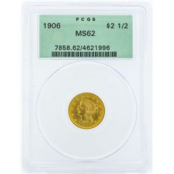 1906 $2 1/2 Liberty Head Quarter Eagle Gold Coin PCGS MS62