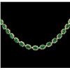 Image 2 : 14KT Yellow Gold 19.60ctw Emerald and Diamond Necklace