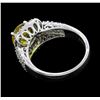 Image 3 : 14KT White Gold 2.63ct Yellow Sapphire and Diamond Ring