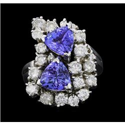 14KT White Gold 3.57ctw Tanzanite and Diamond Ring