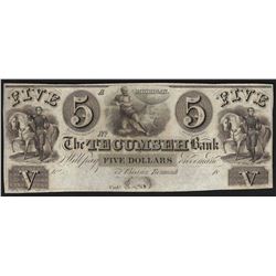 1800's $5 The Tecumseh Bank Michigan Obsolete Note