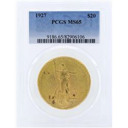 1927 $20 St. Gaudens Double Eagle Gold Coin PCGS MS65
