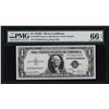 Image 1 : 1935D $1 Silver Certificate Note Narrow PMG Gem Uncirculated 66EPQ