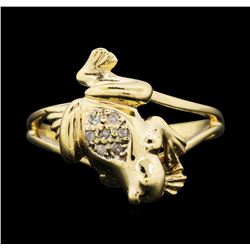 14KT Yellow Gold 0.07ctw Frog Ring