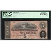 Image 1 : 1864 $5 The Confederate States of America Note T-69 PCGS Choice New 63PPQ