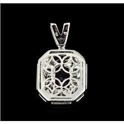 18KT White Gold 2.10ct Rubellite and Diamond Pendant
