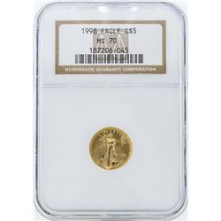 1998 $5 American Gold Eagle Coin NGC MS70