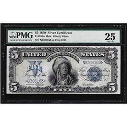 1899 $5 Indian Chief Silver Certificate Bank Note PMG Very Fine 25