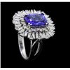 Image 4 : 14KT White Gold 3.50ct Tanzanite and Diamond Ring