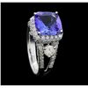 Image 4 : 14KT White Gold 3.57ct Tanzanite and Diamond Ring