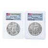 Image 1 : Lot of 2015 & 2015-W $1 American Silver Eagle Coins PCGS MS70