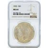 Image 1 : 1923 $1 Peace Silver Dollar Coin NGC MS64