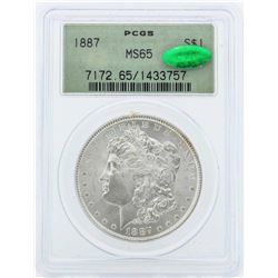 1887 $1 Morgan Silver Dollar Coin PCGS MS65 CAC