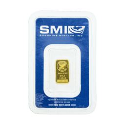 Sunshine Mint 1 Gram .9999 Fine Gold Ingot