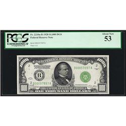 1928 $1,000 Federal Reserve Note New York PCGS About New 53