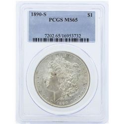 1890-S $1 Morgan Silver Dollar Coin PCGS MS65