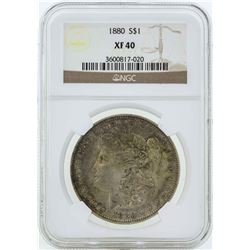 1880 $1 Morgan Silver Dollar Coin NGC XF40