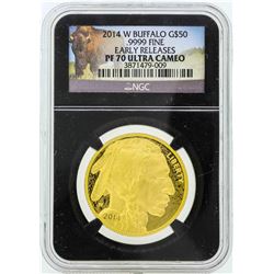 2014-W $50 American Buffalo Gold Coin NGC PS70 Ultra Cameo