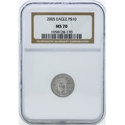2005 $10 American Platinum Eagle Coin NGC MS70