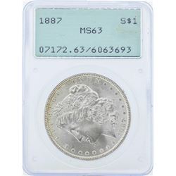1887 $1 Morgan Silver Dollar Coin PCGS MS63
