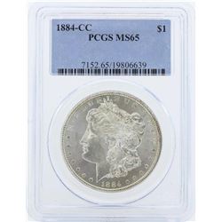 1884-CC $1 Morgan Silver Dollar Coin PCGS MS65
