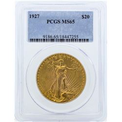 1927 $20 St. Gaudens Double Eagle Gold Coin PCGS MS65