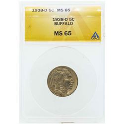 1938-D Buffalo Nickel Coin ANACS MS65