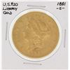 Image 1 : 1881-S $20 Liberty Head Double Eagle Gold Coin