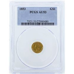 1851 $1 Liberty Head Gold Dollar Coin PCGS AU53