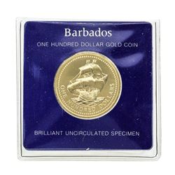 1975 $100 Barbados Gold Proof Coin