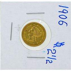 1906 $2 1/2 Liberty Head Quarter Eagle Gold Coin