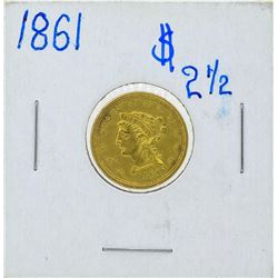 1861 $2 1/2 Liberty Head Quarter Eagle Gold Coin