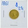 Image 1 : 1861 $2 1/2 Liberty Head Quarter Eagle Gold Coin