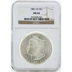 1881-CC $1 Morgan Silver Dollar Coin NGC MS66