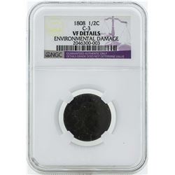 1808 Draped Bust Half Cent C-3 Coin NGC VF Details
